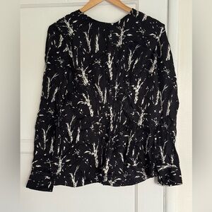 Marni Silk Blouse Top Black and White size 46